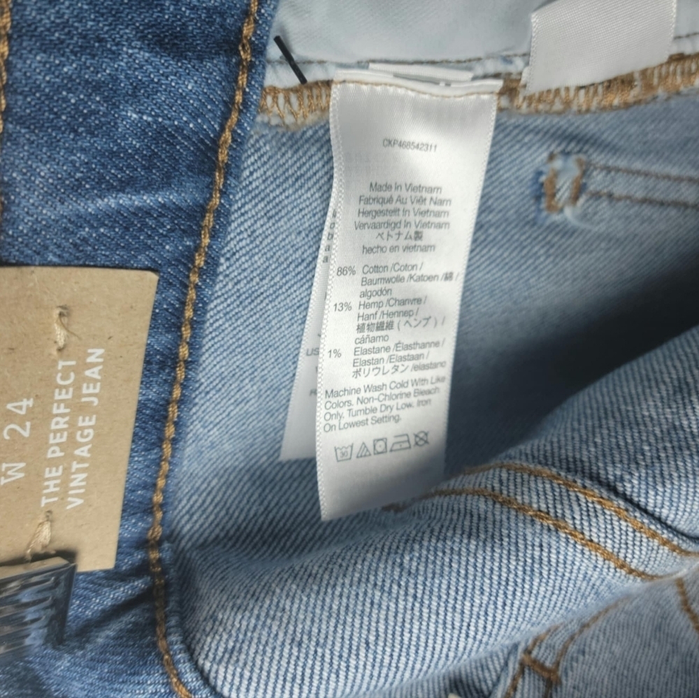 Madewell Perfect Vintage Jeans Raw Hem Size 24 New With Tags - Picture 6 of 12
